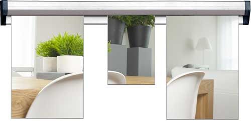 Smart opslagsskinne til papir og plakater på 75 cm - Ruller i skinnen