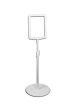 Hvid skilteholder med fod der kan justeres - Køb online her