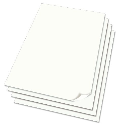 Hvidt skiltekarton 50x70 cm - Pakket med 4 stk.